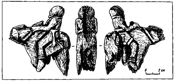 Костяная фигурка всадника из впускной могилы «царского» кургана у д. Филипповка