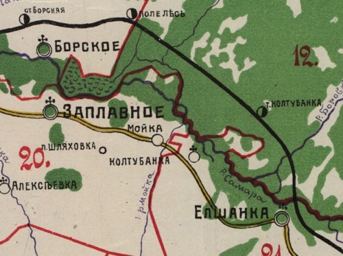 Колтубанка в составе Елшанской волости, карта 1912 года