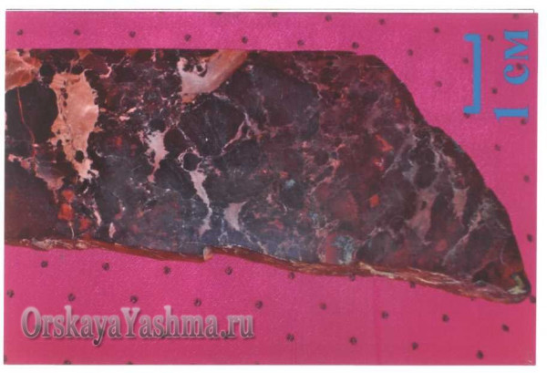 Рис. 11 Яшма брекчиевидной текстуры