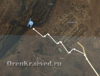Как проехать Утес на реке Урал в Скалистом (Скалистый Яр, Скалистый утес)