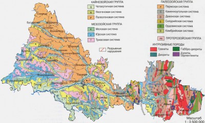 Карта геологического строения Оренбургской области