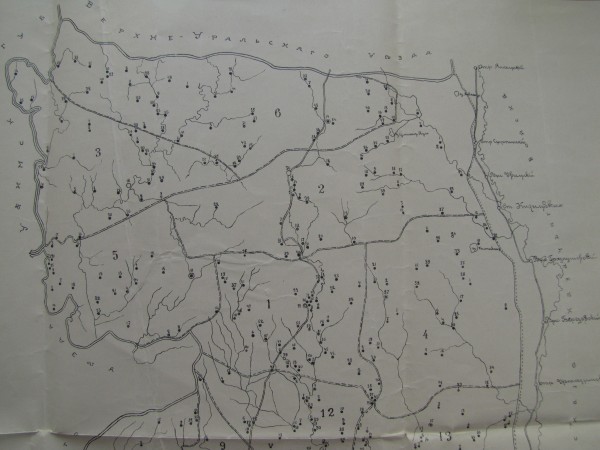 Карта Орского уезда гражданской территории