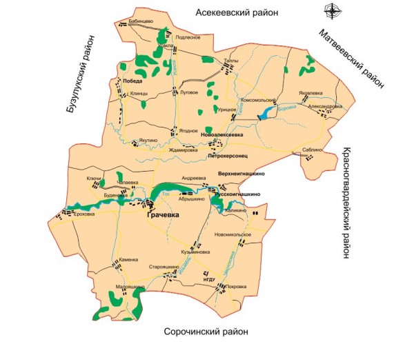 Карта-схема Грачёвского района