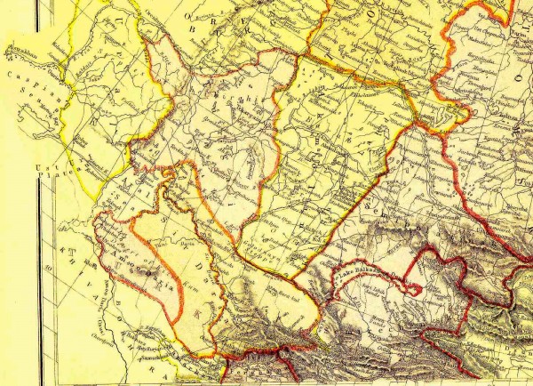 Карта Зауралья на английском языке